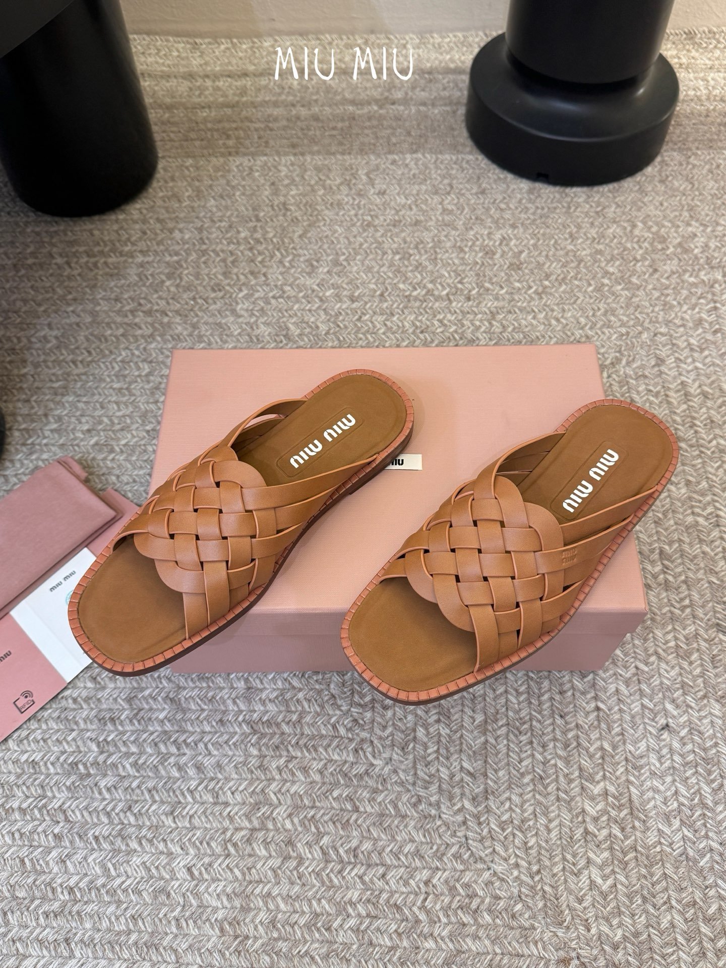 Miu Miu Woven Sandals in Brown - Afbeelding 5
