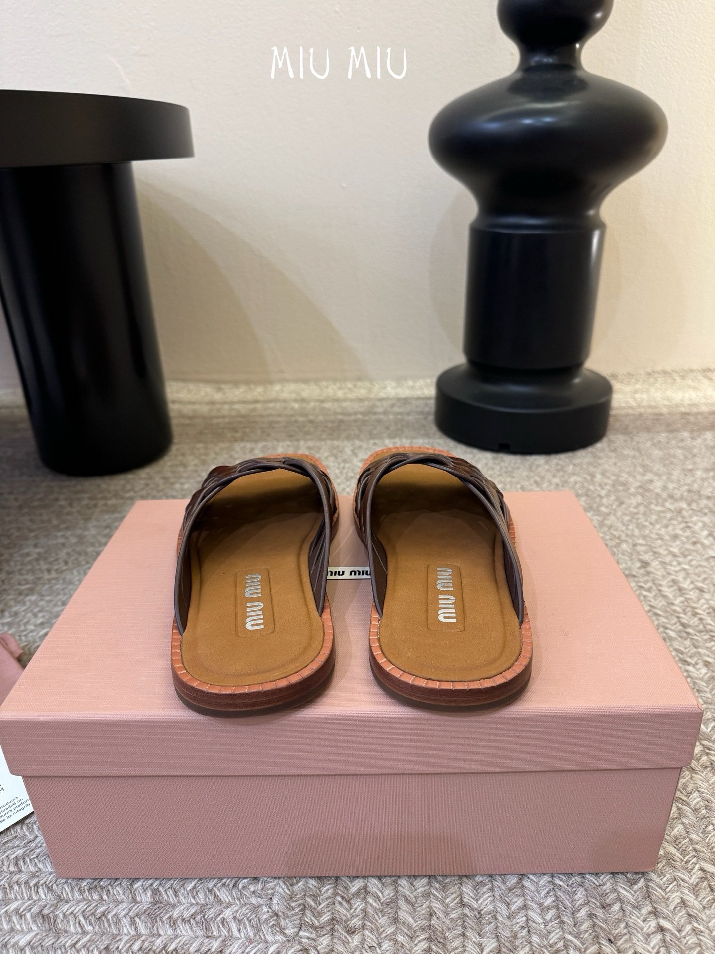 Miu Miu Woven Sandals in Dark Brown - Afbeelding 7