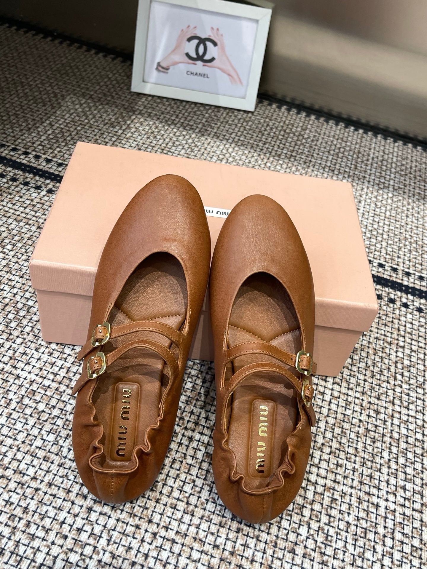 Miu Miu Ballerinas in Brown - Afbeelding 2