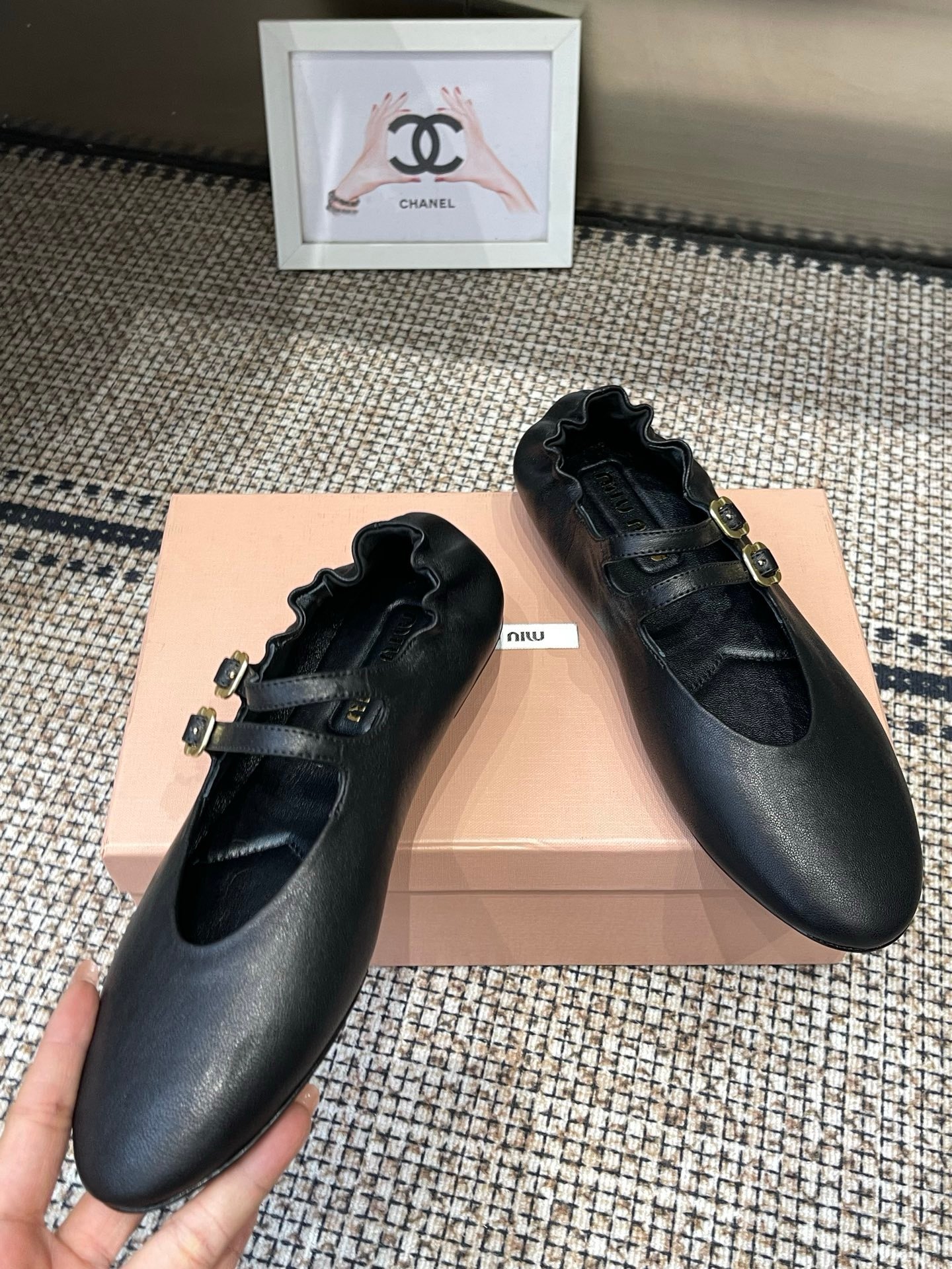 Miu Miu Ballerinas in Black - Afbeelding 3