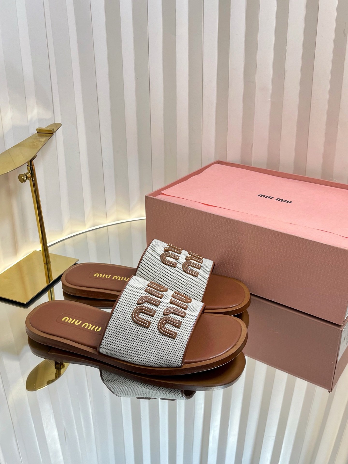 Miu Miu Sandals in Beige Brown