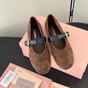 Miu Miu Ballerinas in Dark Brown