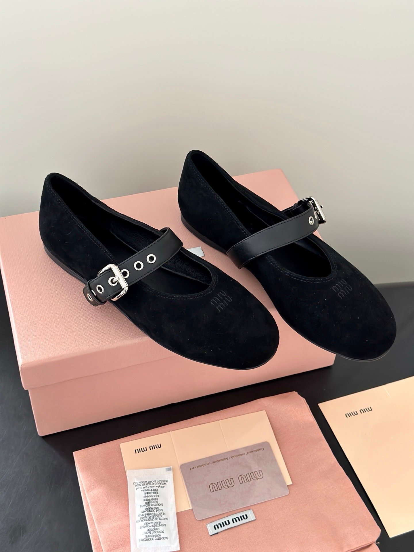 Miu Miu Ballerinas in Black - Afbeelding 2