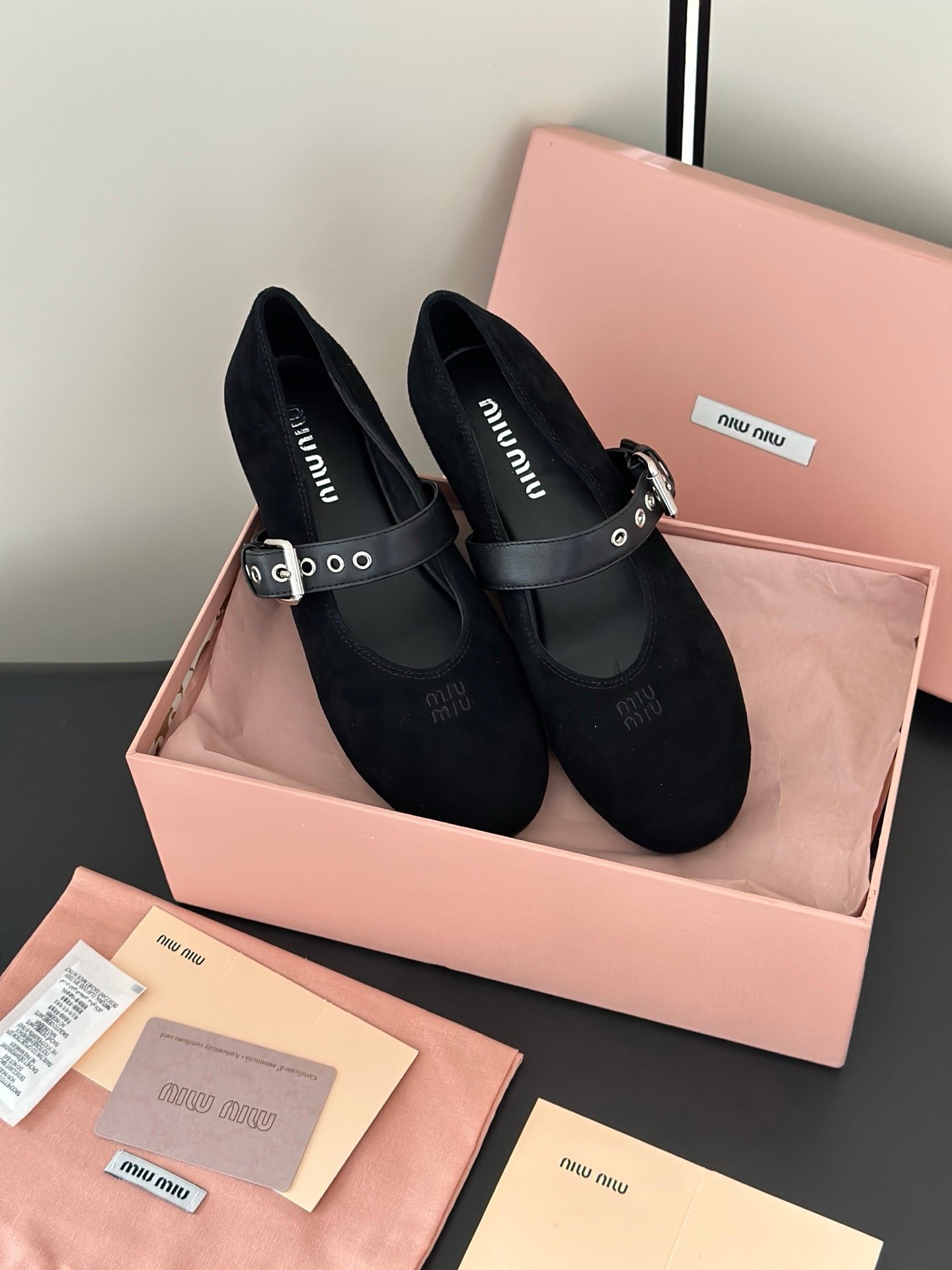 Miu Miu Ballerinas in Black - Afbeelding 3