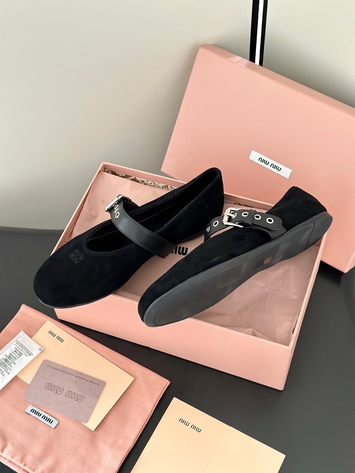 Miu Miu Ballerinas in Black - Afbeelding 4