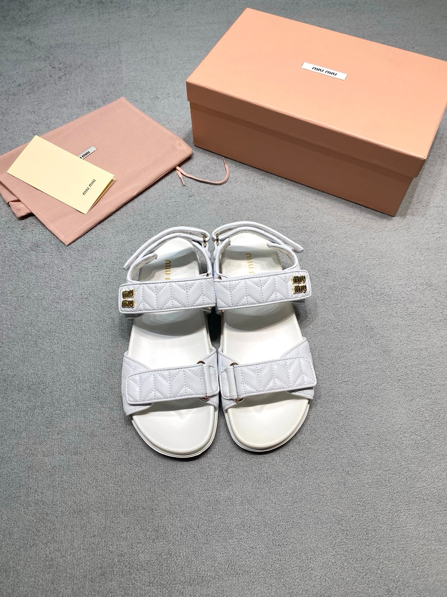 Miu Miu Sandals in White Gold