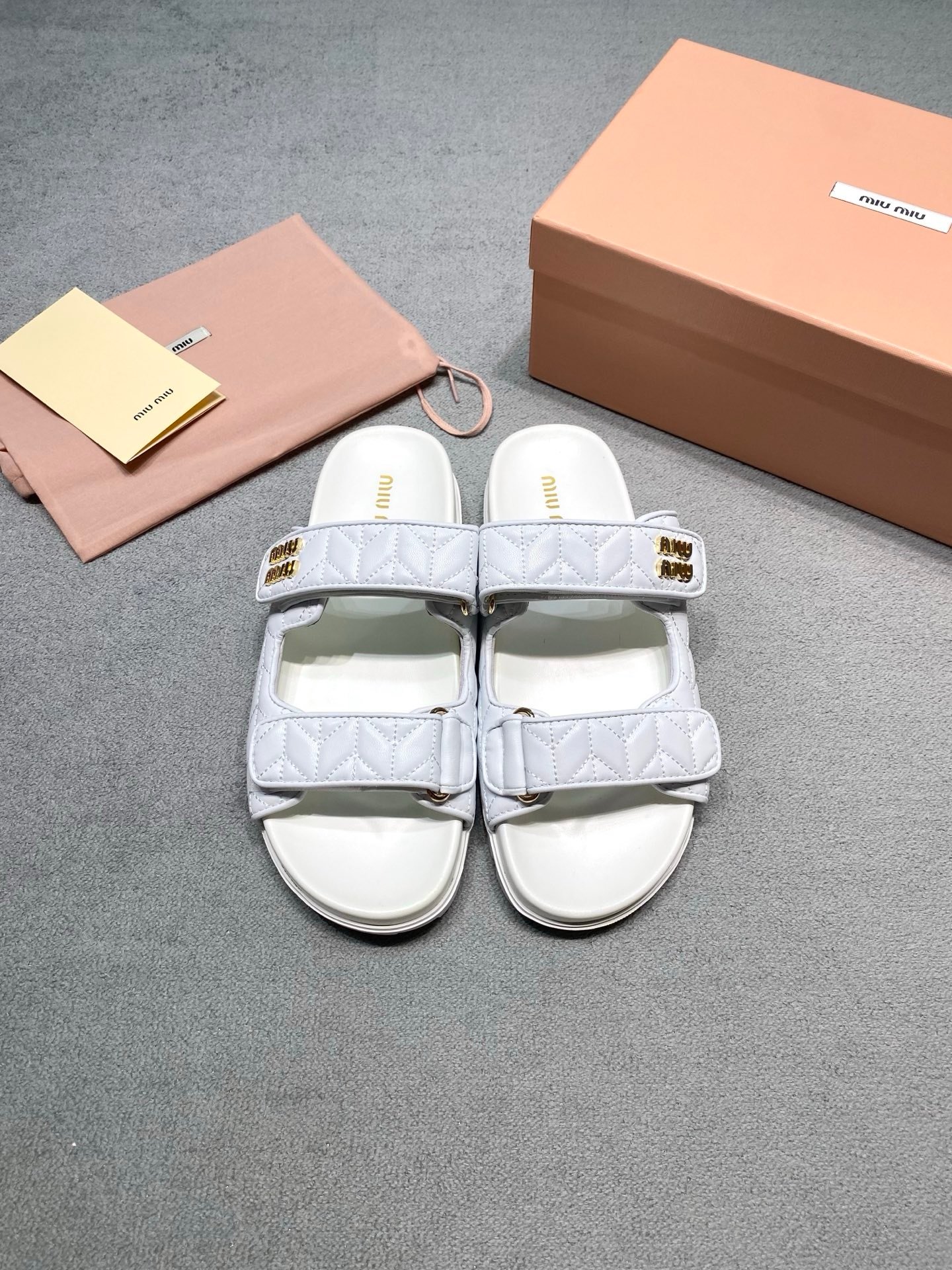 Miu Miu Sandals in White Gold