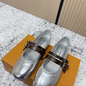 Louis Vuitton Ballerinas in Silver Brown