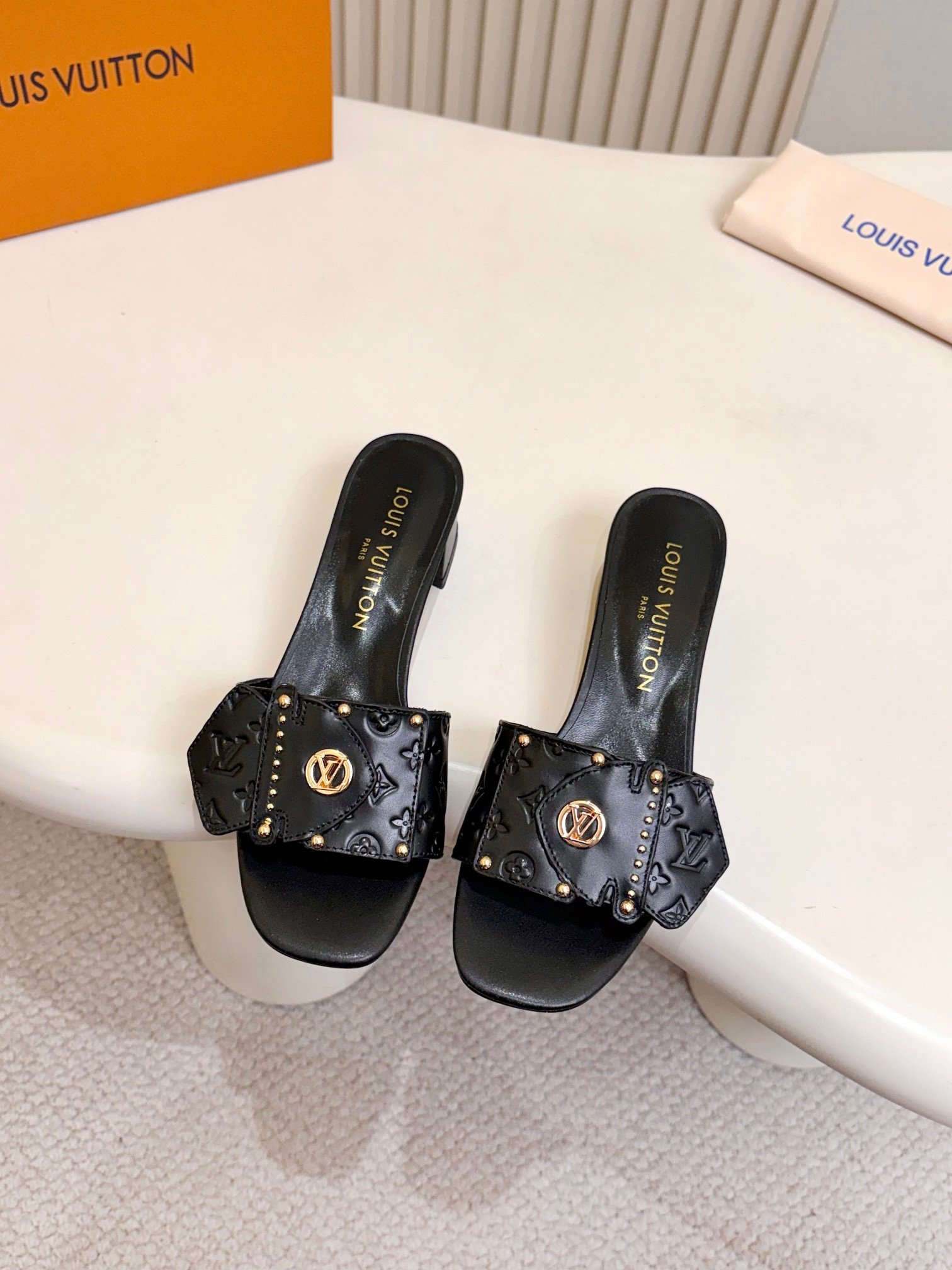 Louis Vuitton Sandals in Black Gold
