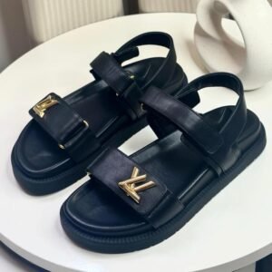 Louis Vuitton Sandals in Black Gold
