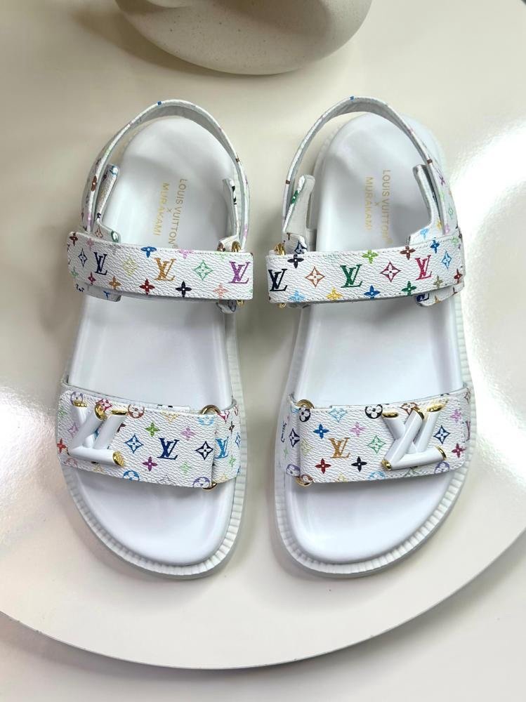 Louis Vuitton Sandals in White Multicolor Monogram - Afbeelding 2