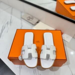 Hermes Oran Sandals in White