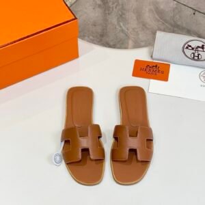 Hermes Oran Sandals in Brown