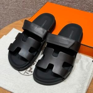 Hermes Chypre Sandals in Black