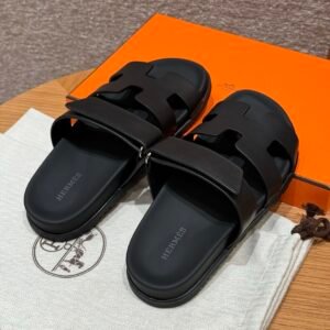 Alternative view of Hermes Chypre Sandals in Black
