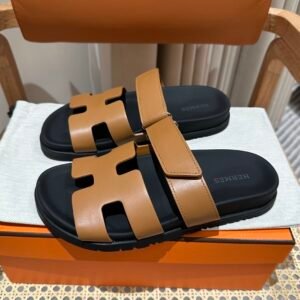 Alternative view of Hermes Chypre Sandals in Brown