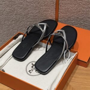 Alternative view of Hermes Miss Sandals in Silver