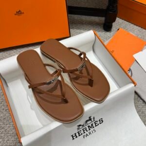 Alternative view of Hermes Miss Sandals in Brown