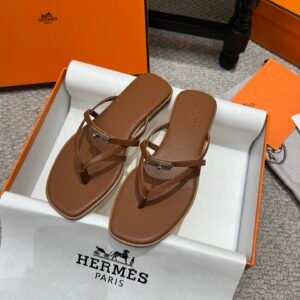 Hermes Miss Sandals in Brown