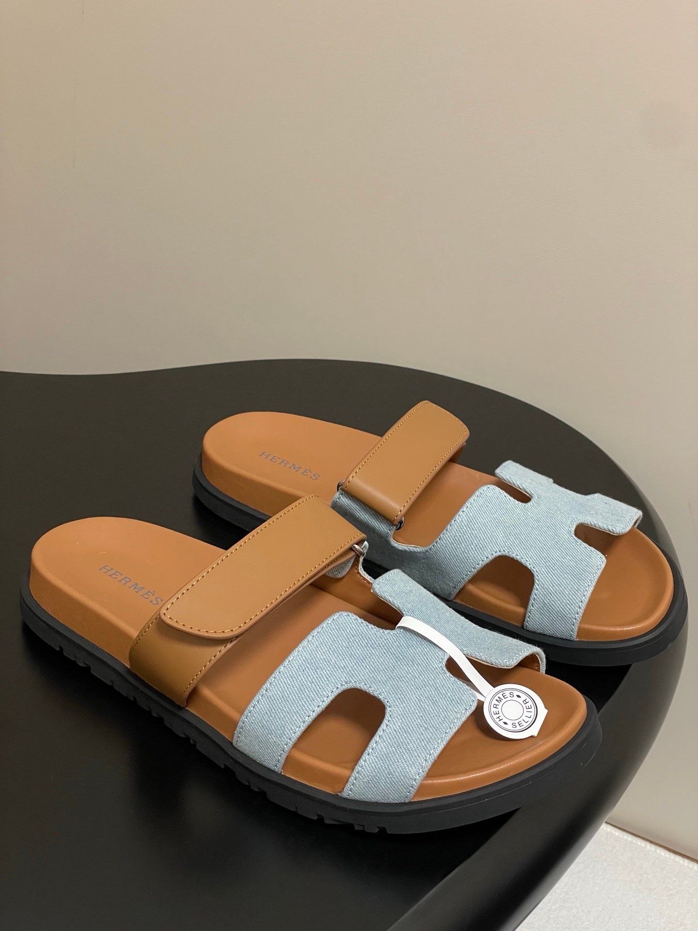 Hermes Chypre Sandals in Blue Brown - Afbeelding 2