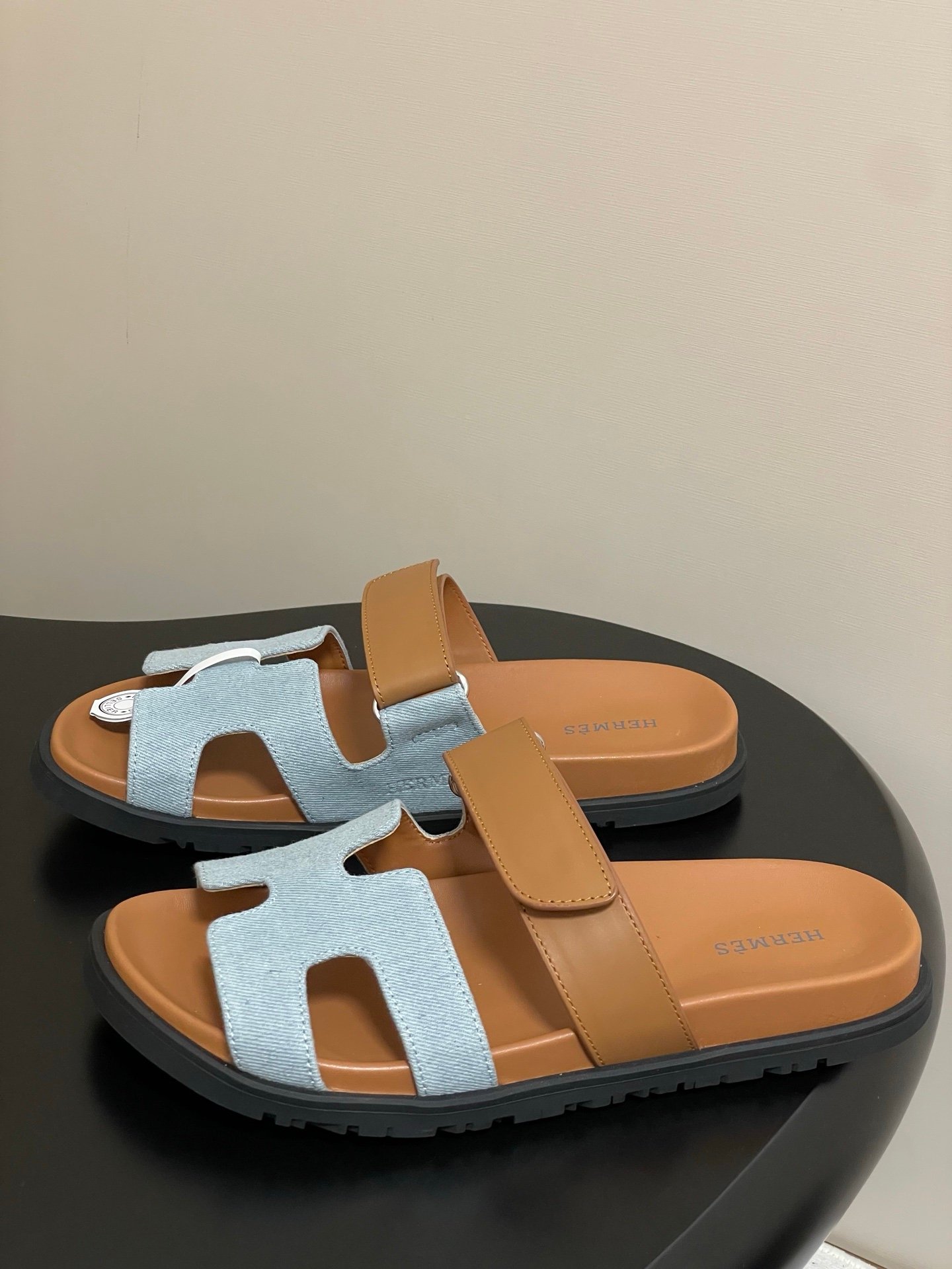 Hermes Chypre Sandals in Blue Brown - Afbeelding 3