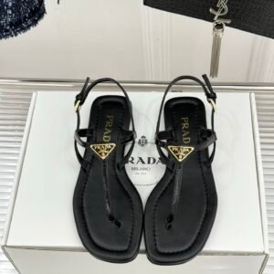 Prada Sandals in Black Gold