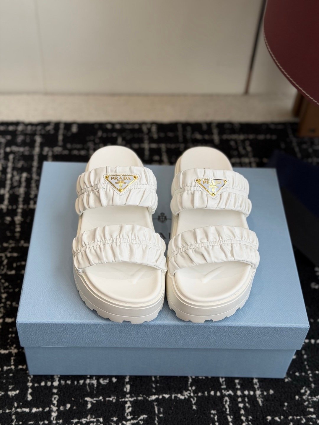 Prada Sandals in White Gold