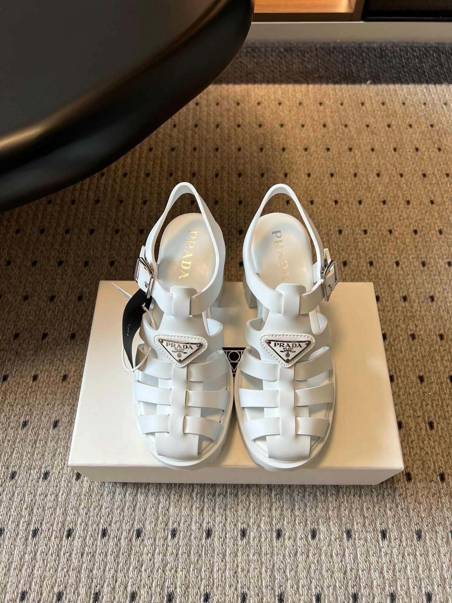 Prada Platform Sandals in White