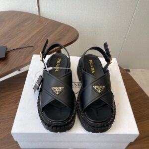 Prada Sandals in Black Gold
