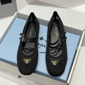 Alternative view of Prada Ballerinas in Black Gold
