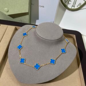 Alternative view of VCA Alhambra Necklace in Blue Gold
