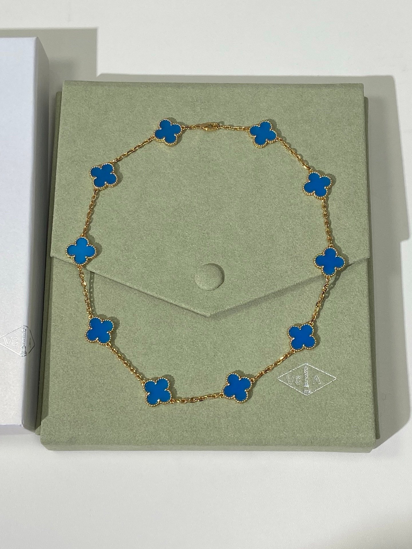 VCA Alhambra Necklace in Blue Gold - Afbeelding 5