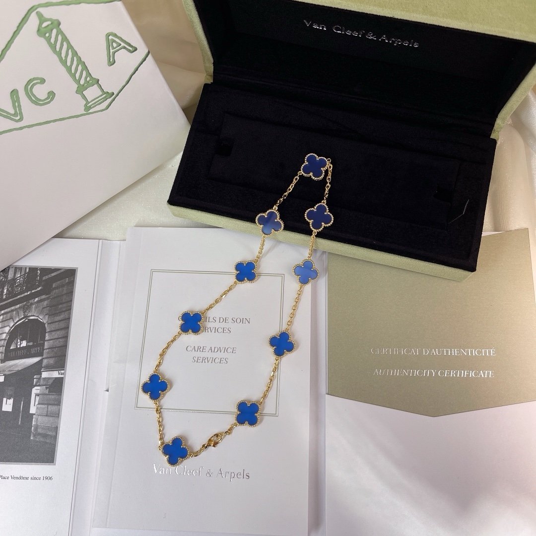 VCA Alhambra Necklace in Blue Gold
