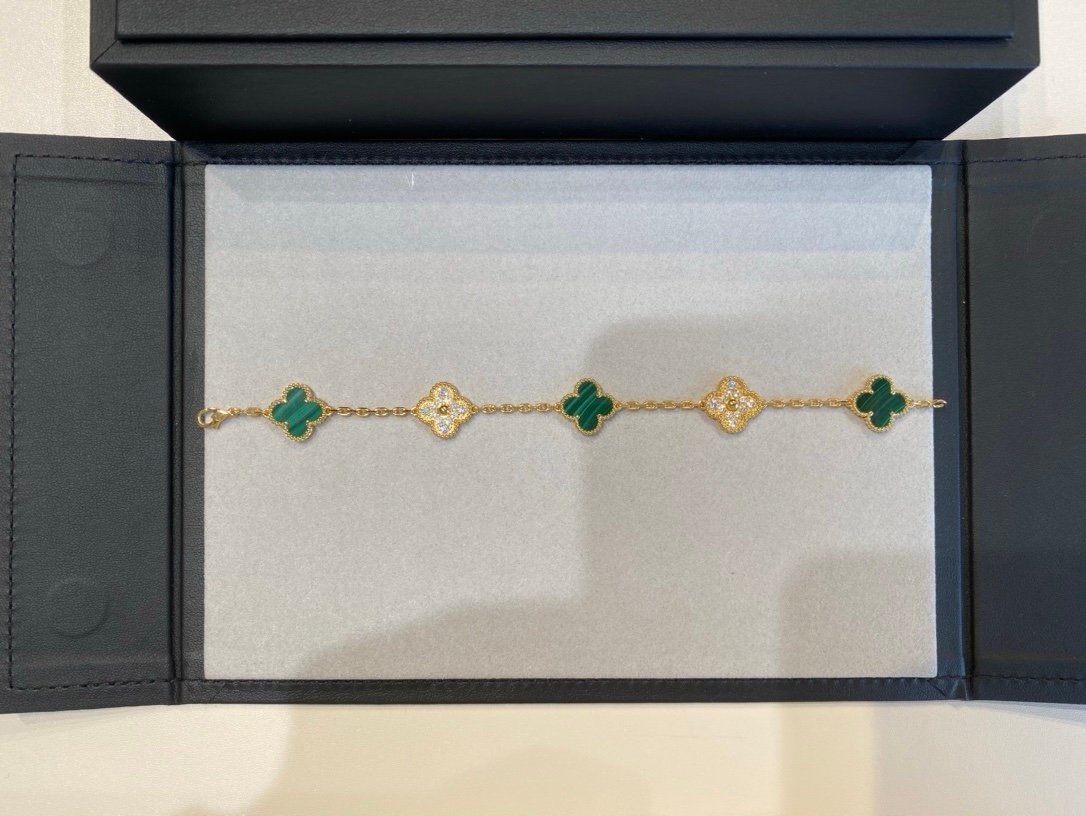 VCA Alhambra Bracelet in Green Crystal Gold - Afbeelding 2