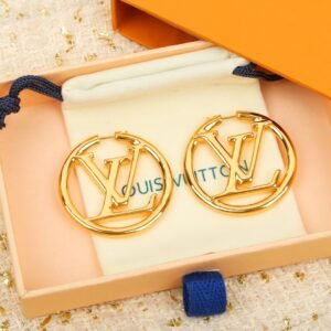 Louis Vuitton Hoop Earrings in Gold
