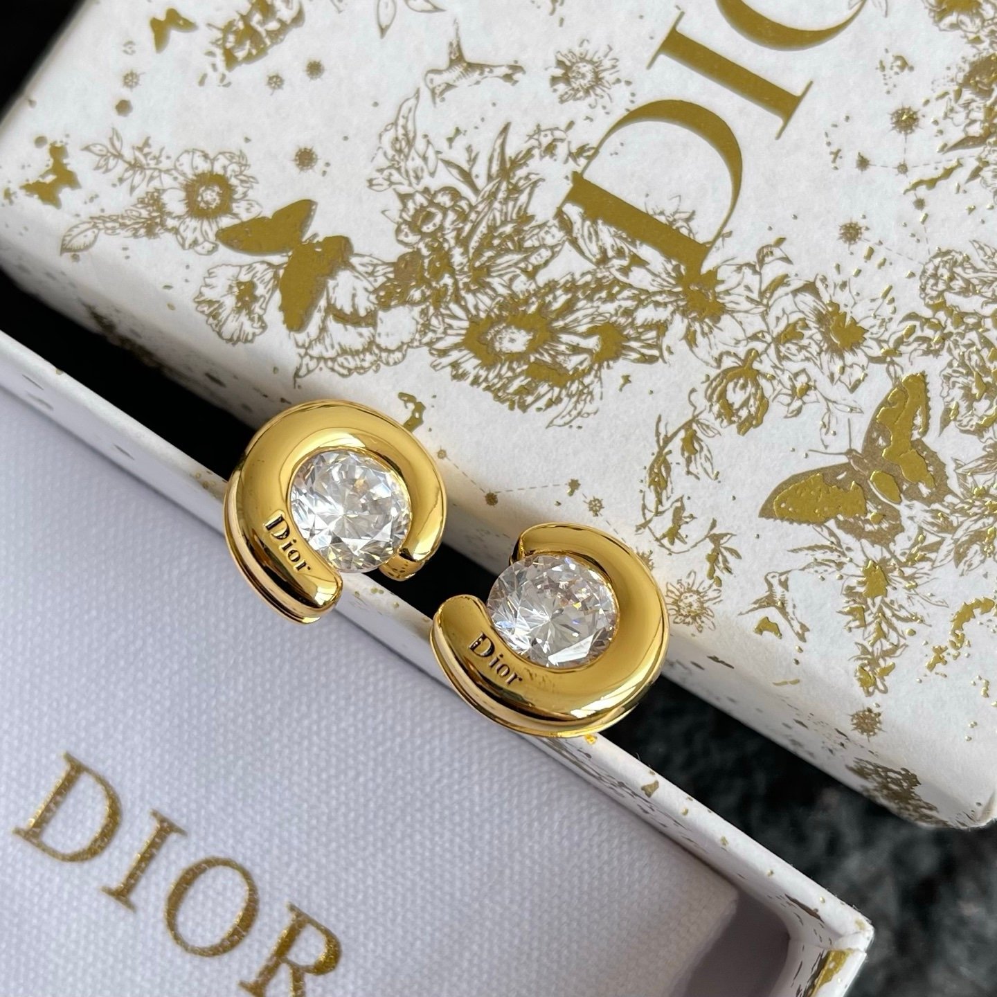 Dior Earrings in Crystal Gold