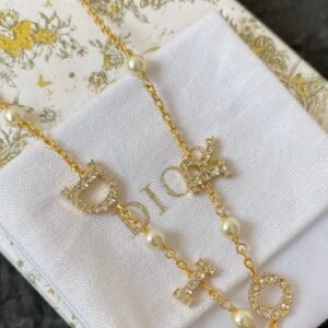 Dior Crystal Necklace in Gold