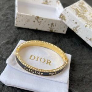 Alternative view of Dior Crystal Bracelet in Black Gold