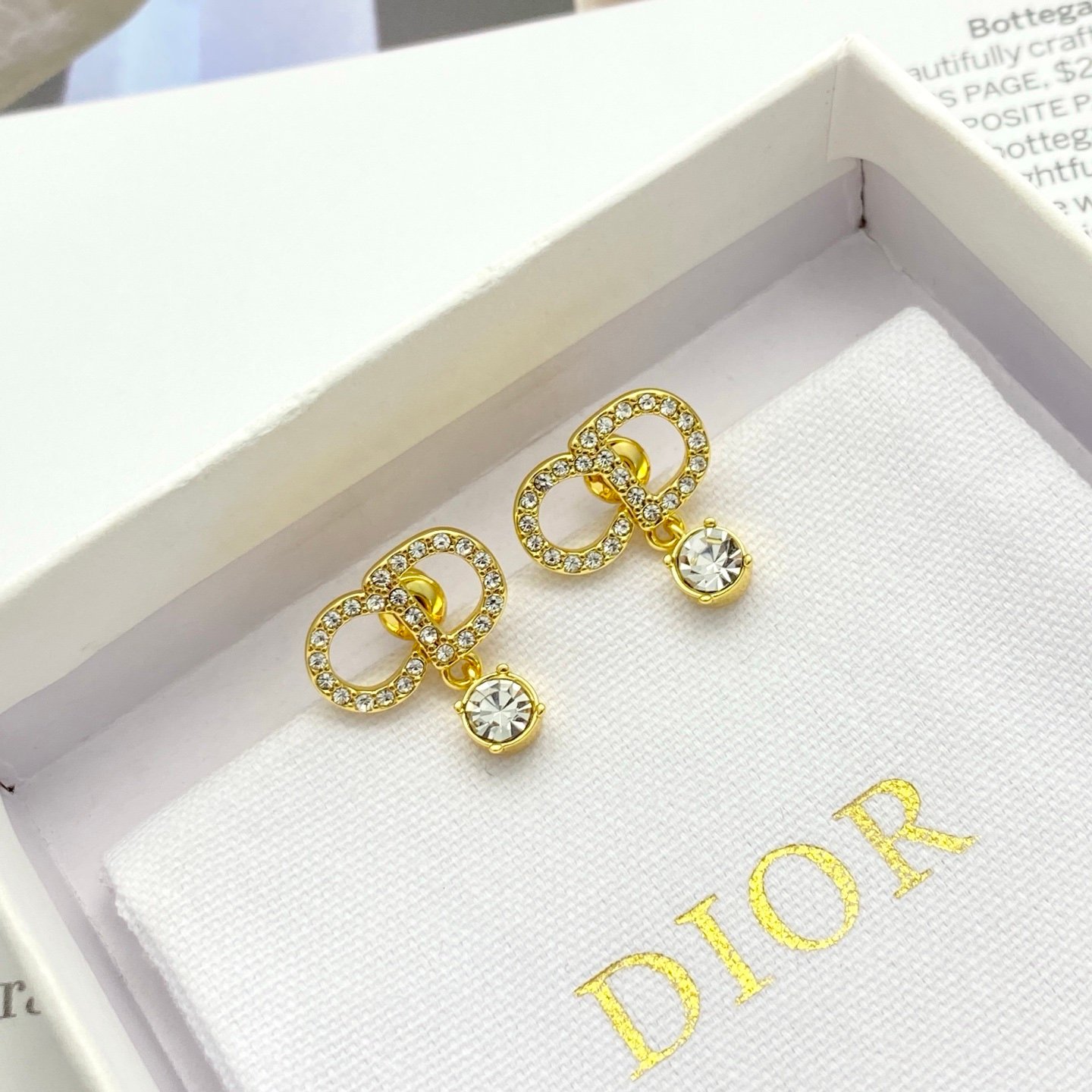 Dior Earrings in Crystal Gold