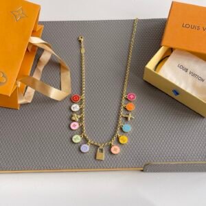 Alternative view of Louis Vuitton Confetti Necklace in Multicolor Gold