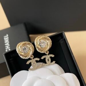 Chanel Earrings in Crystal Gold