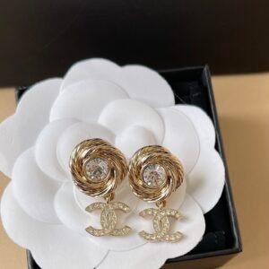 Alternative view of Chanel Earrings in Crystal Gold