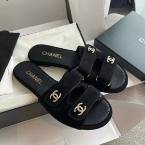 Alternative view of Chanel Suede Sandals in Black Silver