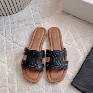 Celine Marina Slide Sandals in Black