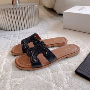 Alternative view of Celine Marina Slide Sandals in Black