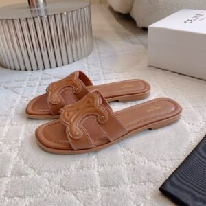 Alternative view of Celine Marina Slide Sandals in Brown