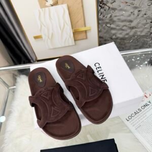 Celine Sandals in Dark Brown Suede