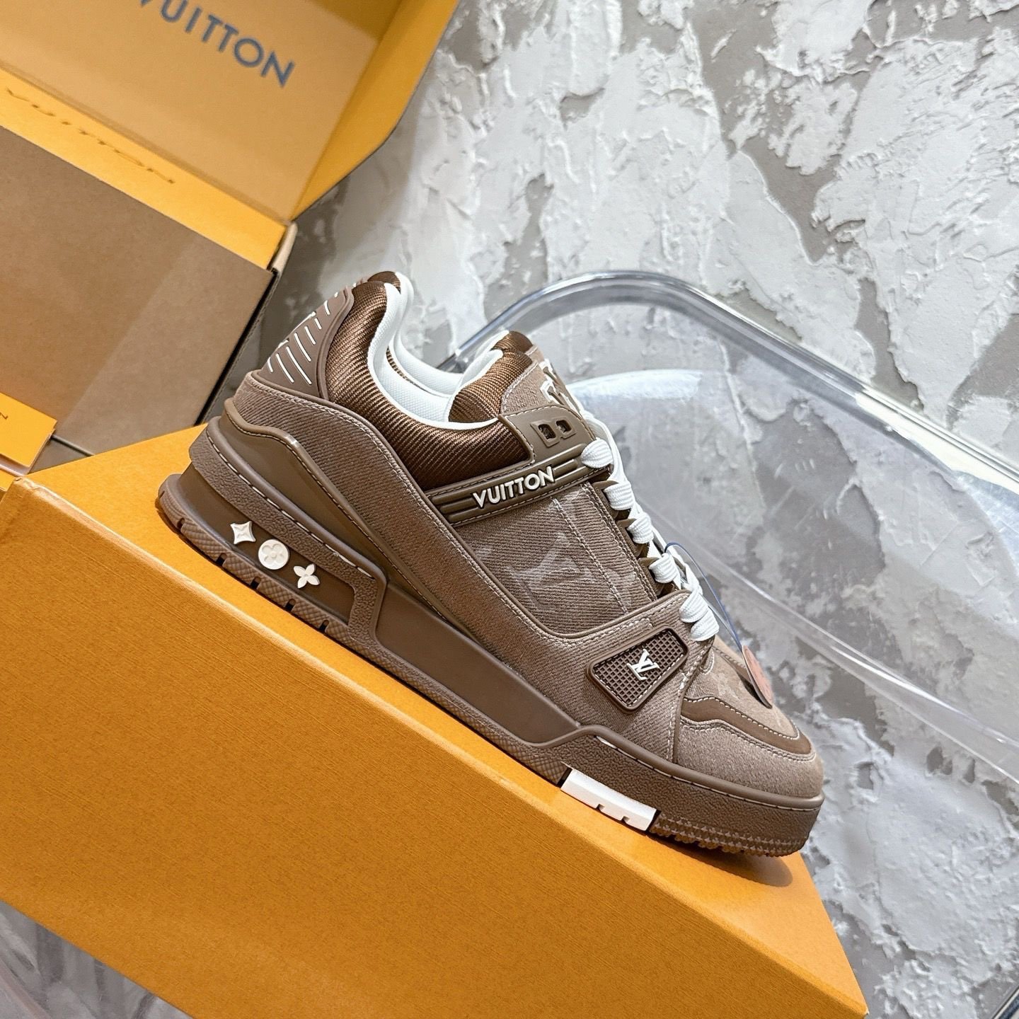 Louis Vuitton Trainer Beige/White Denim - Afbeelding 4