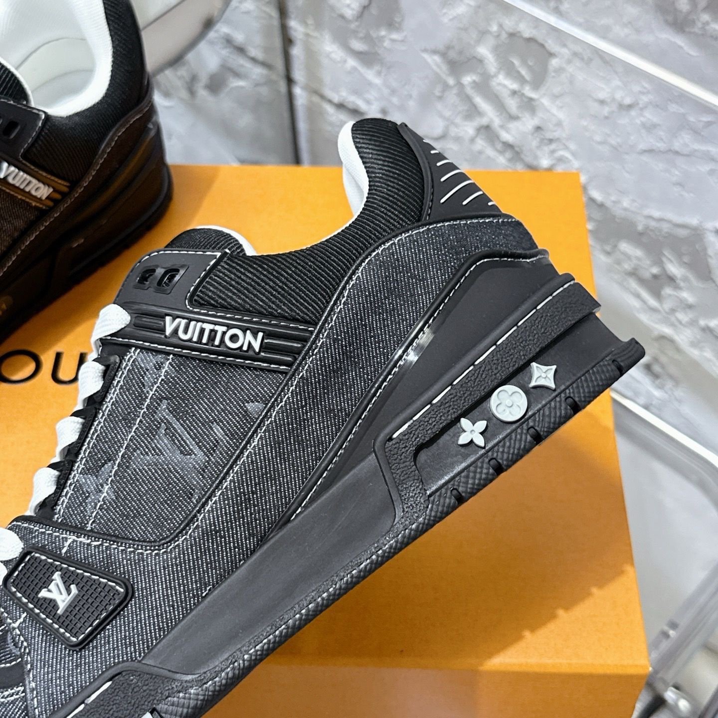 Louis Vuitton Trainer Black/White Denim - Afbeelding 8