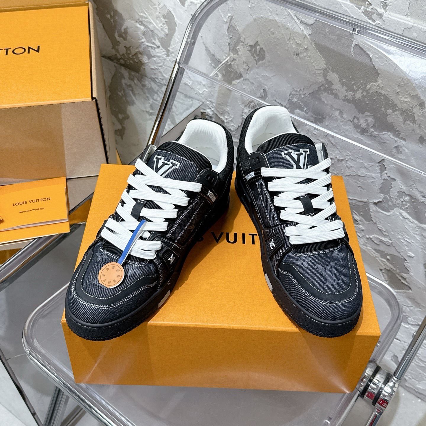 Louis Vuitton Trainer Black/White Denim - Afbeelding 3